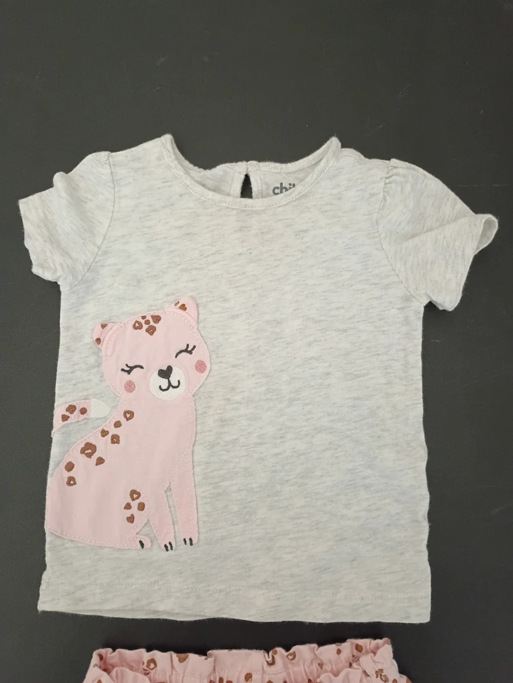 Child of Mine by Carter’s Baby Girl 2-Piece Short Set - Pink Leopard Cat Graphic